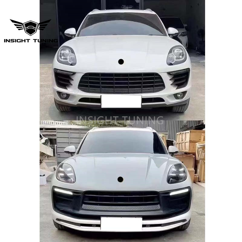 PP plastic 2014-2021 95B upgrade to 2023 design car bumpers LED headlight bodykit For Porsche Macan 95B 95B.1 95B.2 body kit