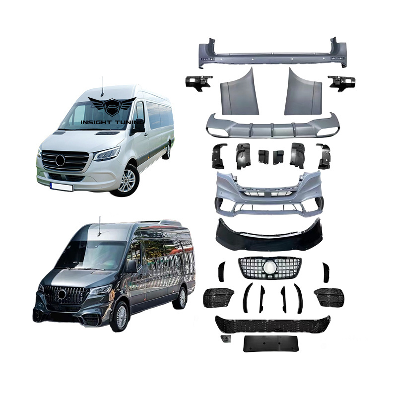 New Arrival Front Bumper Diffuser Grills Bodykit For Mercedes Benz Sprinter VAN W907 Vs30 Upgrade Gt Design Body Kit