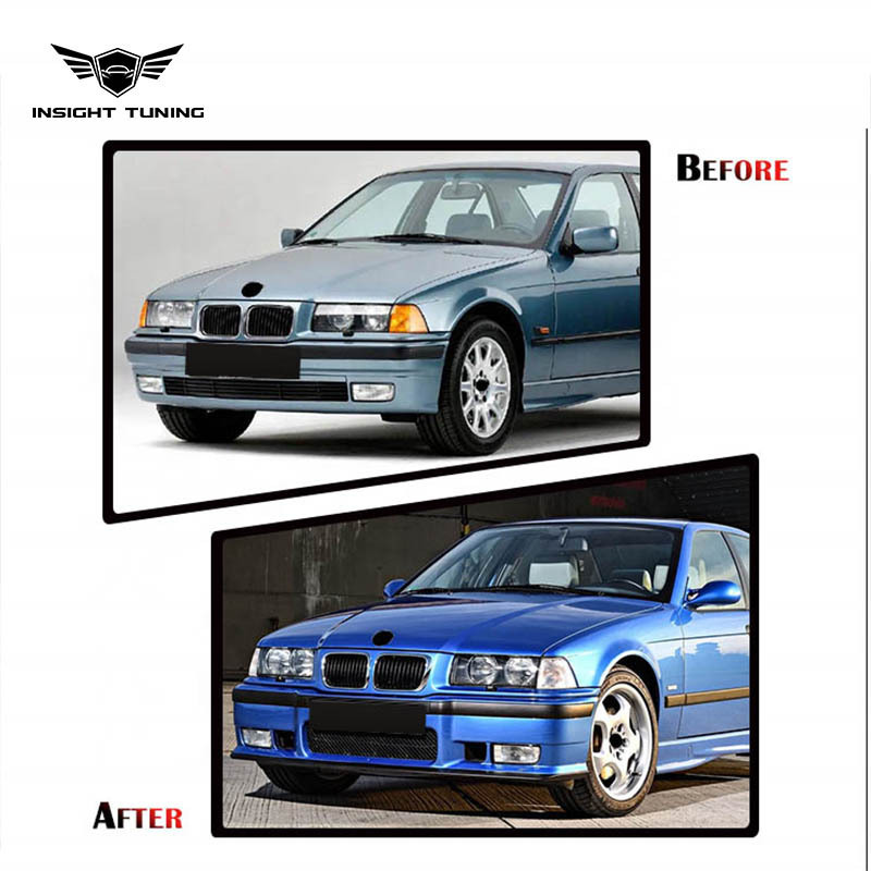 High Quality Auto Accessories 328I Car Bumper Front Lip Bodykit For Bmw 3 Series E36 Upgrade To M3 Look Body Kit