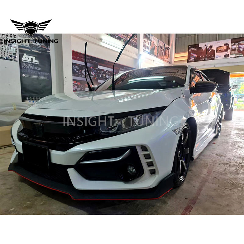 Hot Selling Type R Design Wide Bodykit Car Bumpers Side Skirt 2016-2021 for Honda Civic Sedan FC1 Up To FK8 Body Kit