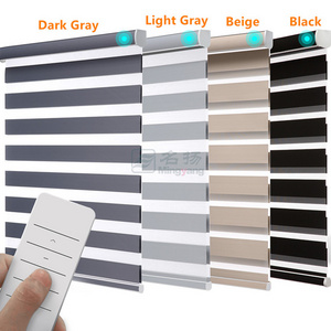 Motorized zebra roller shade electric remote living room curtains blinds for window roller zebra blind