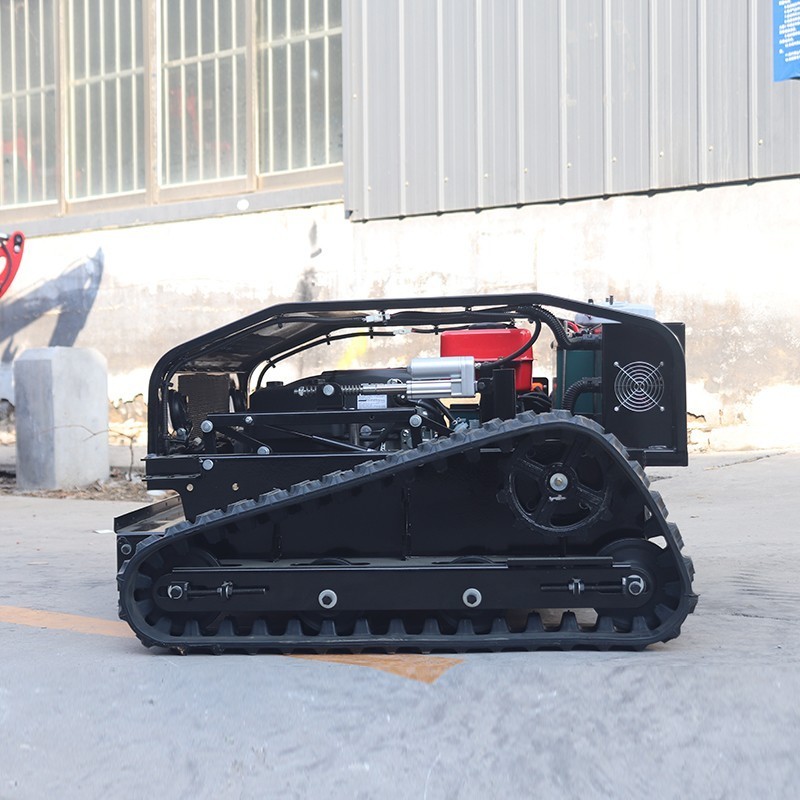 High-performance high-horsepower crawler bearing mower, mowing height remote control lifting, worry-free weeding