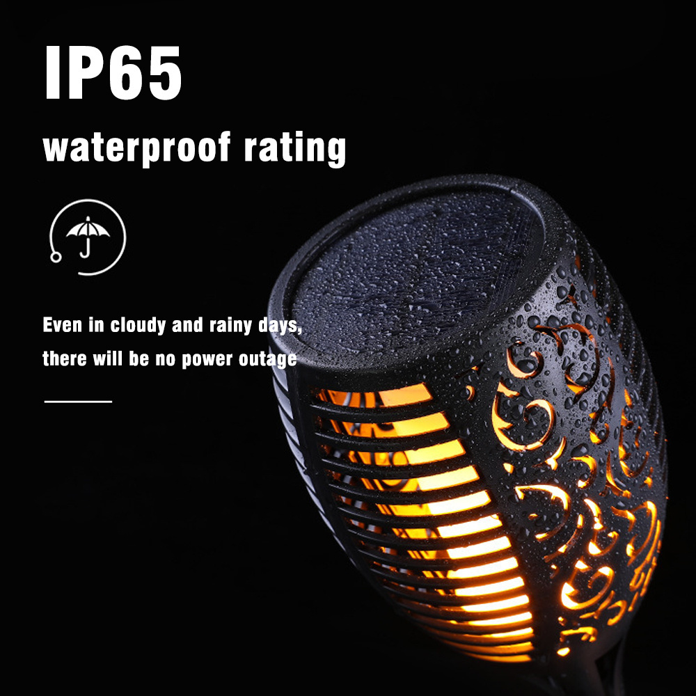 new design high quality solar panel quick charge ip65 outdoor  landscape patio flickering flame