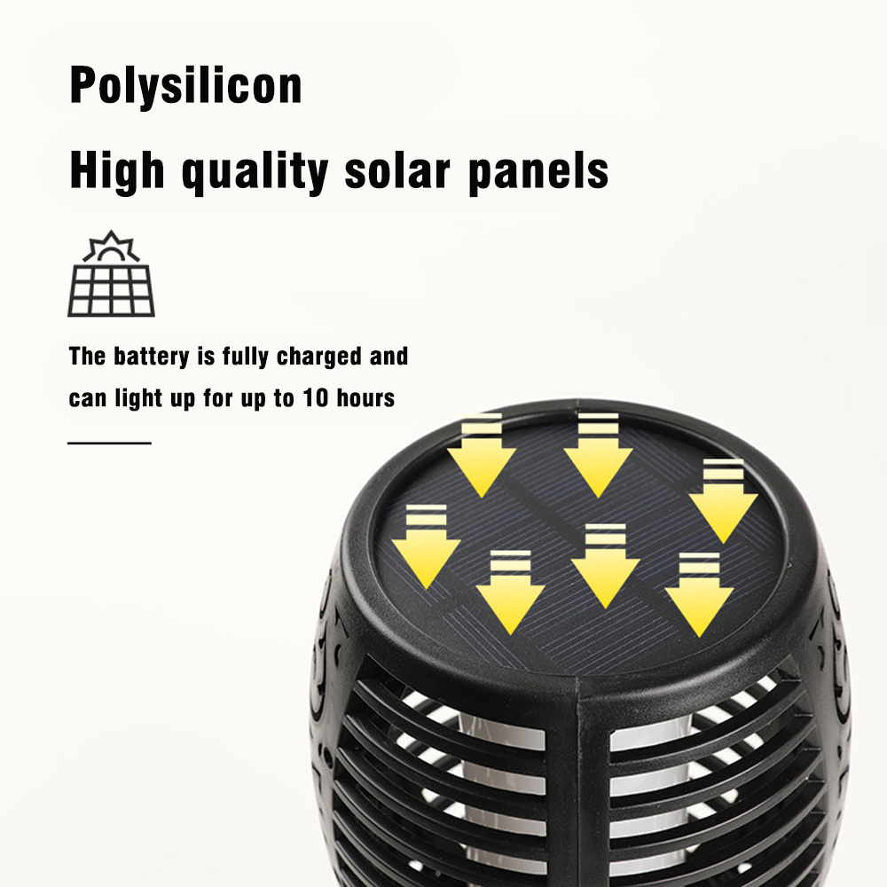 new design high quality solar panel quick charge ip65 outdoor  landscape patio flickering flame