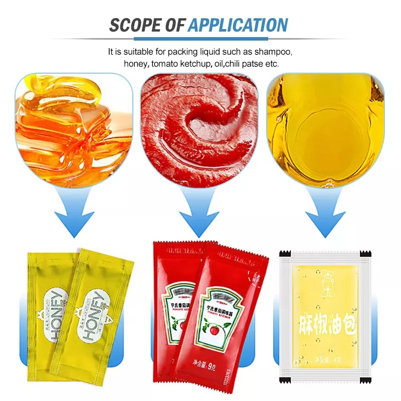 Small Automatic Essential Oil Filling Machine Sachet Pouch Olive Peanut Palm Vegetable Cooking Oil Packing Machine