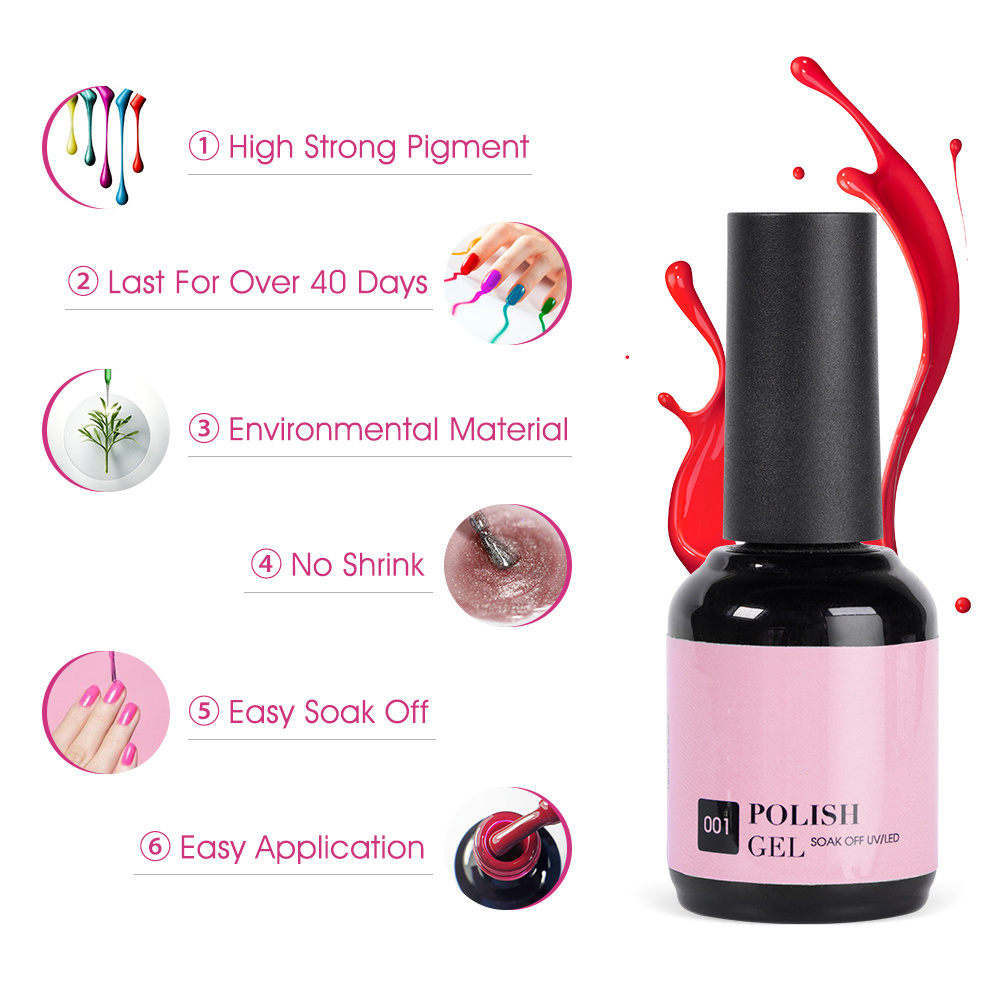 Hema free Private label Soak Off gel Nail Art Painting Glue Supplies Salon UV Nail Gel Polish