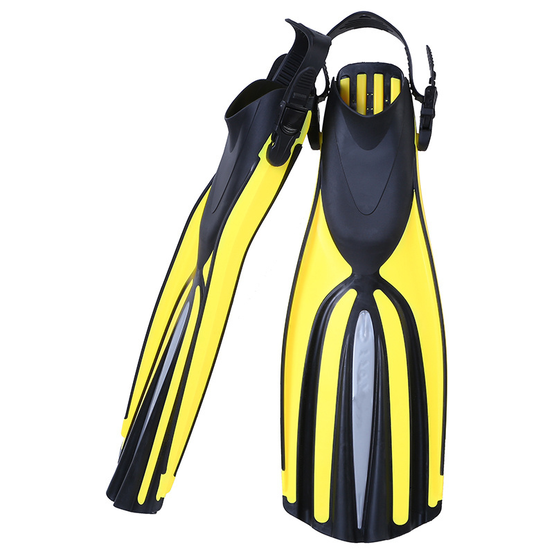 Custom logo Long Blade Open-Heel Adjustable TPR Strap PP Swimming Diving Fins 37-46 Adult Mid-Length Snorkeling Fins