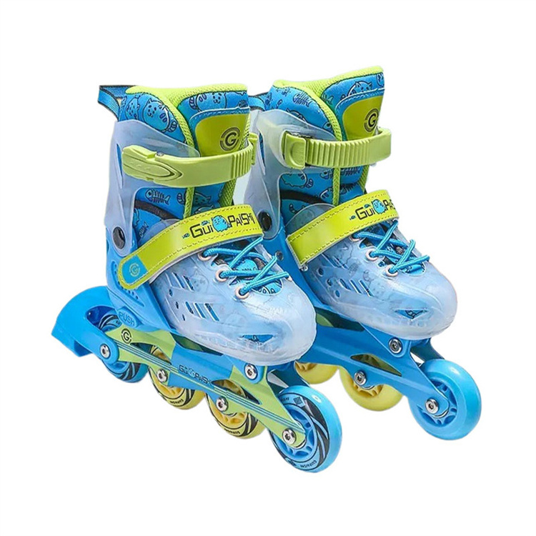 Cheap Flashing Roller Skate Shoes 83A PU Wheel Adjustable Size Inline Skate for Kid