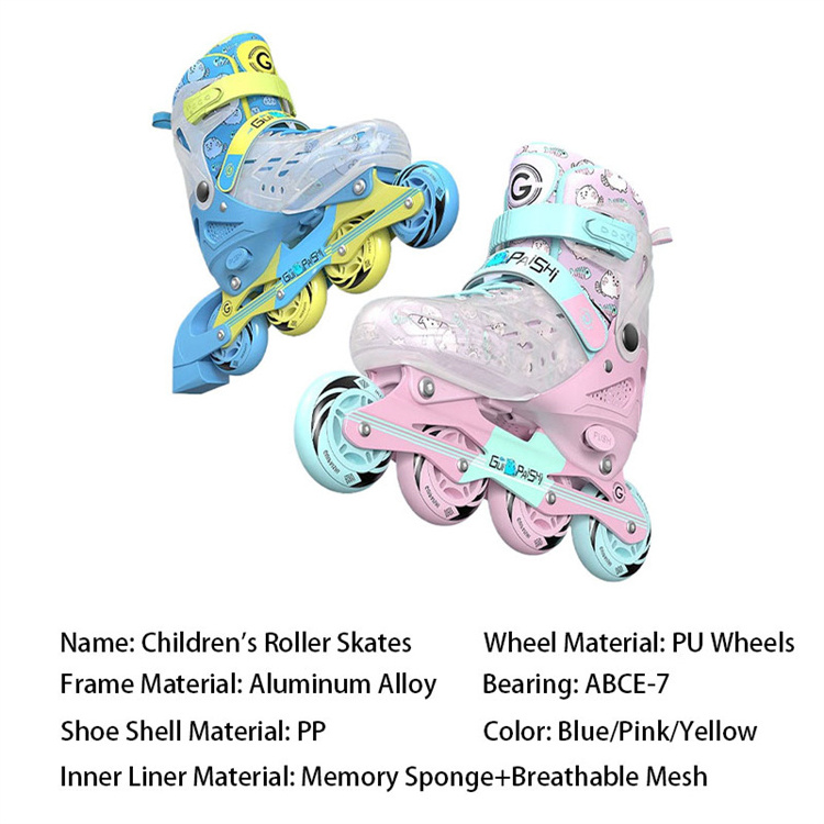 Cheap Flashing Roller Skate Shoes 83A PU Wheel Adjustable Size Inline Skate for Kid