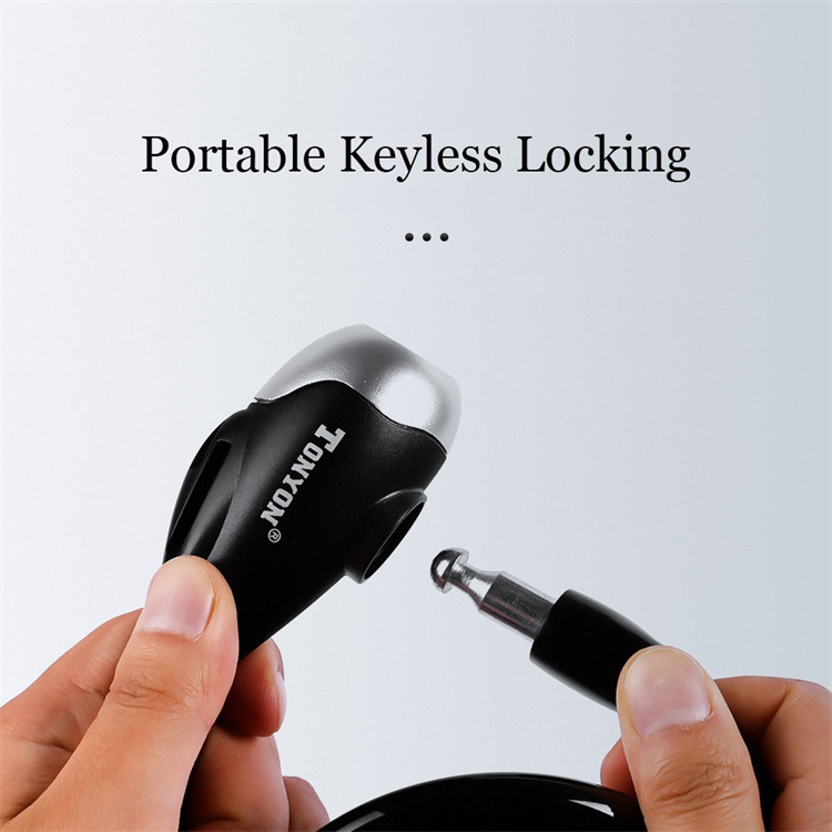 Portable Bicycle Personal Anti Theft Unlocking Key Black Bike Cable Lock