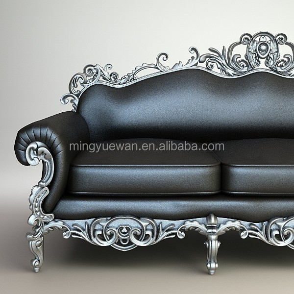 Antique Reproduction Sofa Furniture Chinese Manufacturer French Style Baroque and Carved 2 Seat Sofa Furniture