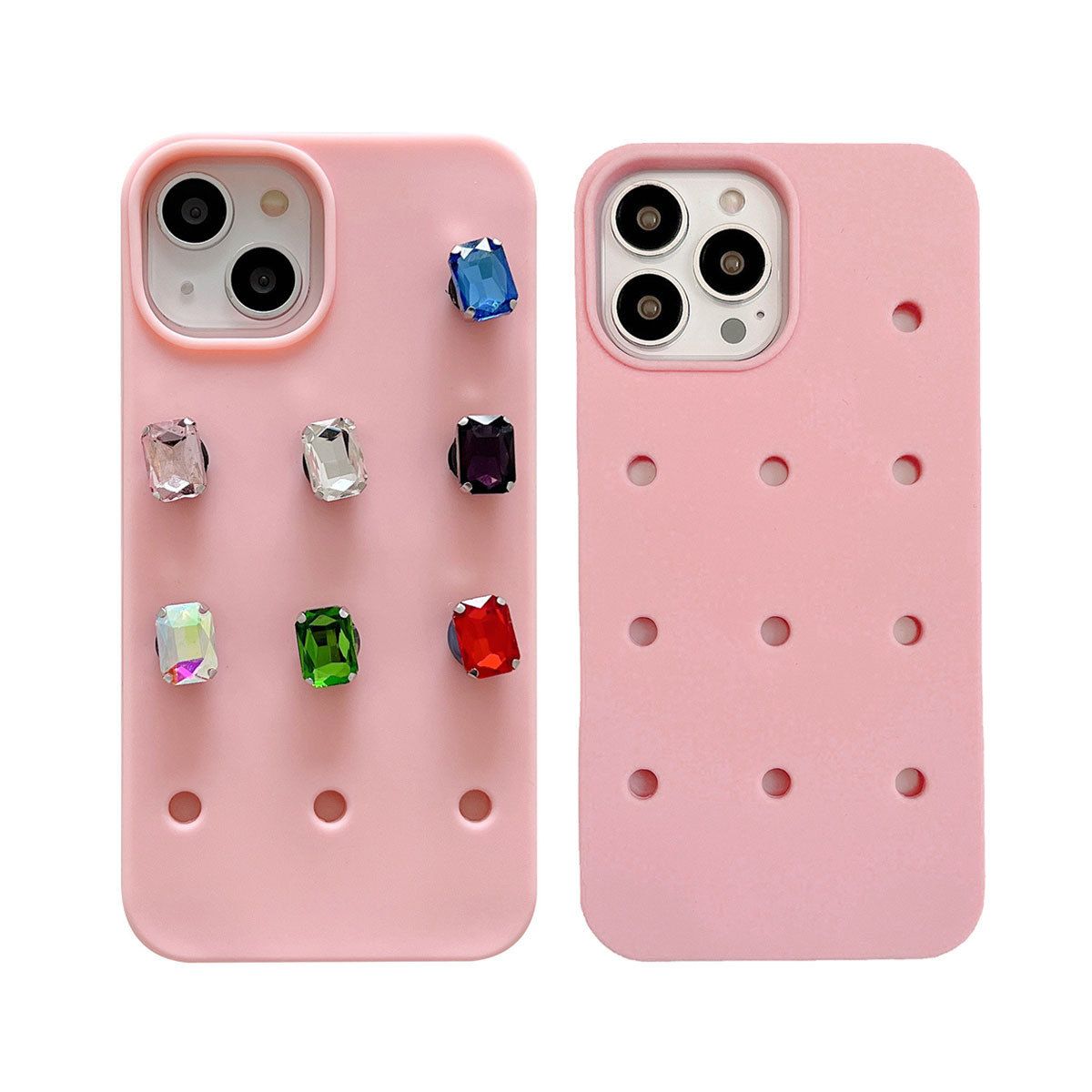 New Ideas for iPhone 15 14 13 12 11 Holes DIY Phone Case for iPhone Phone Cover Hole Phone Case DIY Mobile Case Decoration Kit