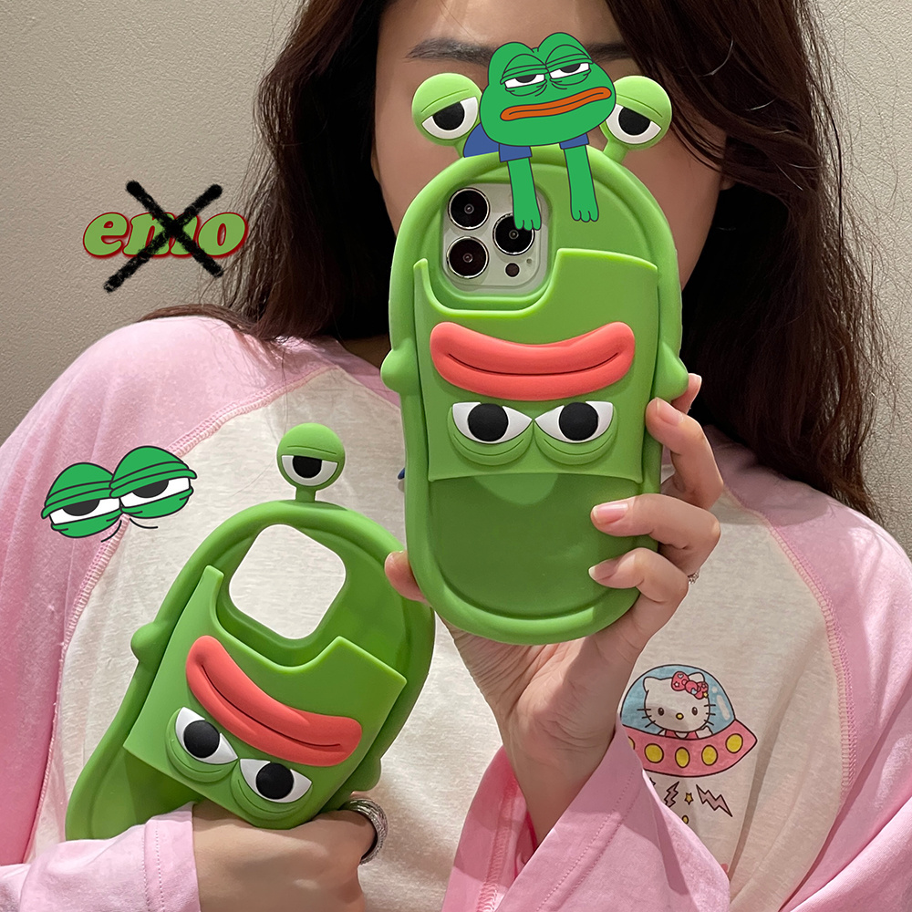 Funny frog cute 3d cartoon mobile phone cell case covers for iphone 12 13 14 pro max silicone phone case cover