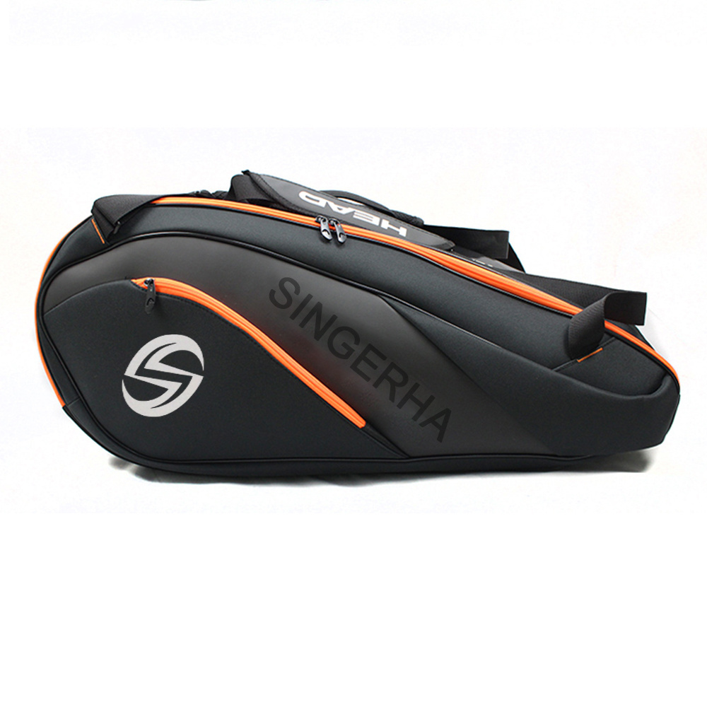 OEM Luxury Tennis Badminton racket bag for racquet sports with matching shoes and ball pocket