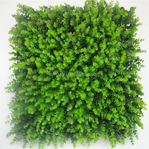 Faux plastic grass greenery leaves artificial boxwood hedge wall panel for home decoration