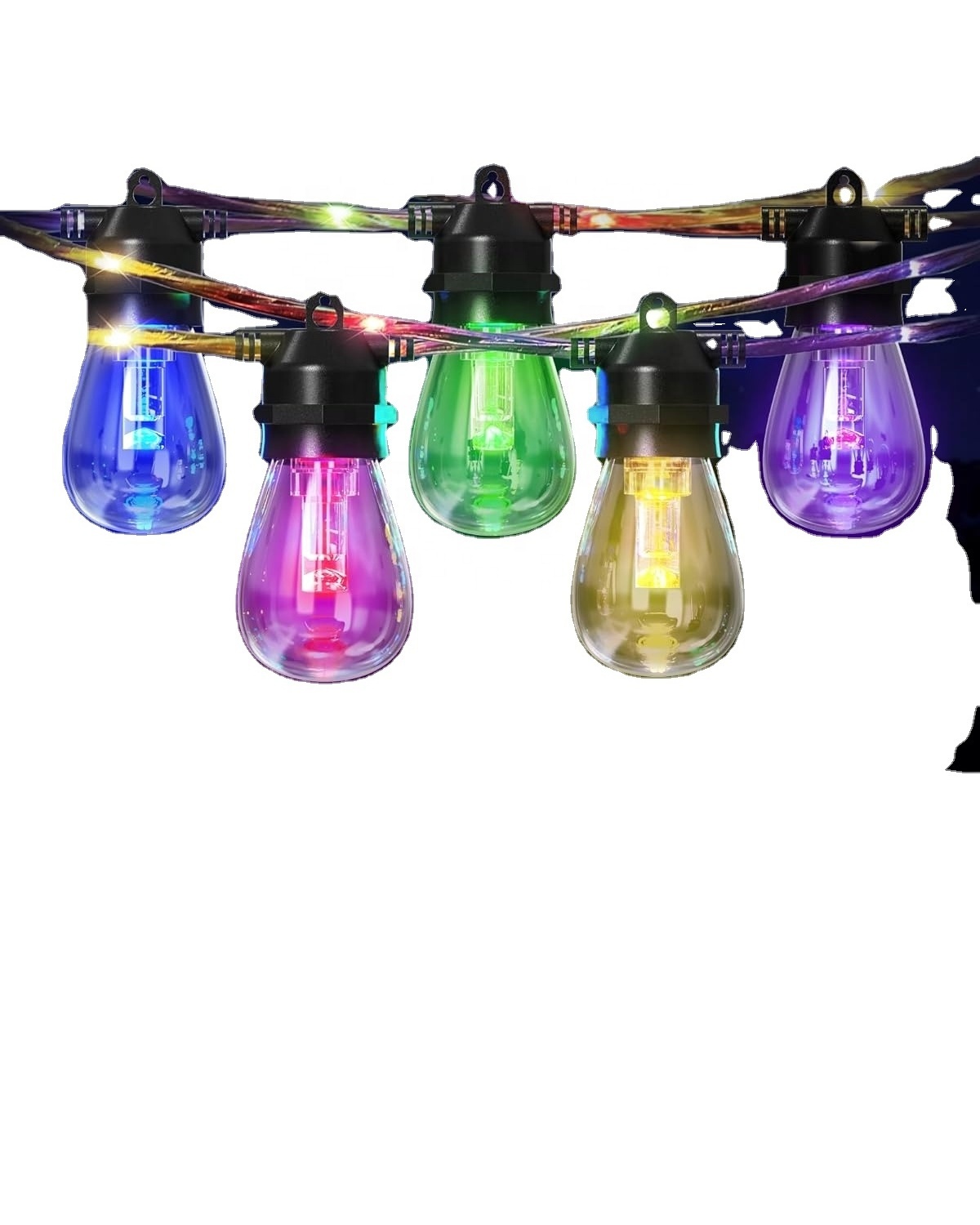 Outdoor String Lights 48FT Color Changing String Lights with Remote