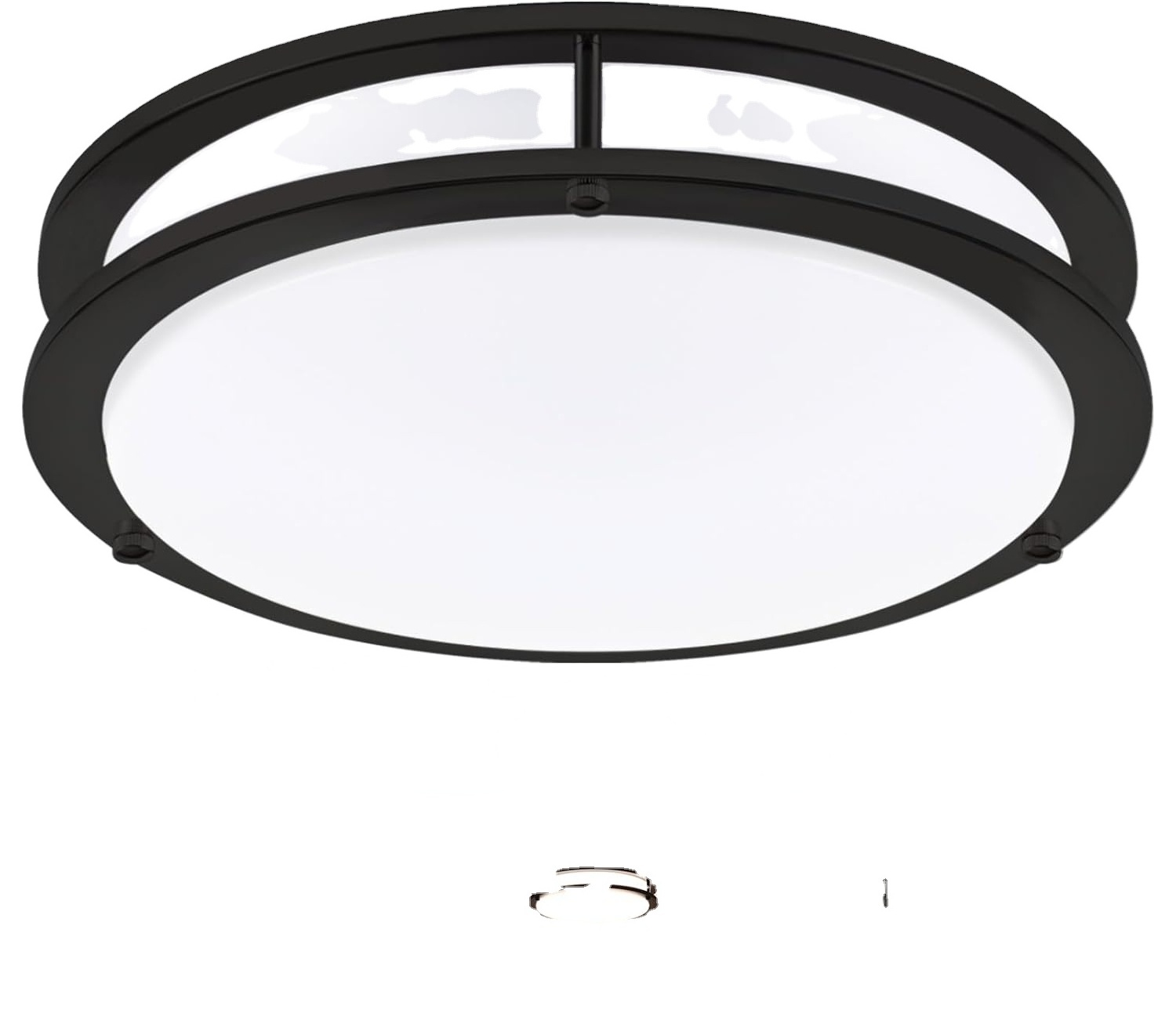 Black Flush Mount Ceiling Light, 13 Inch LED Ceiling Light Fixture for Bedroom