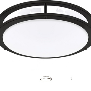 Black Flush Mount Ceiling Light, 13 Inch LED Ceiling Light Fixture for Bedroom