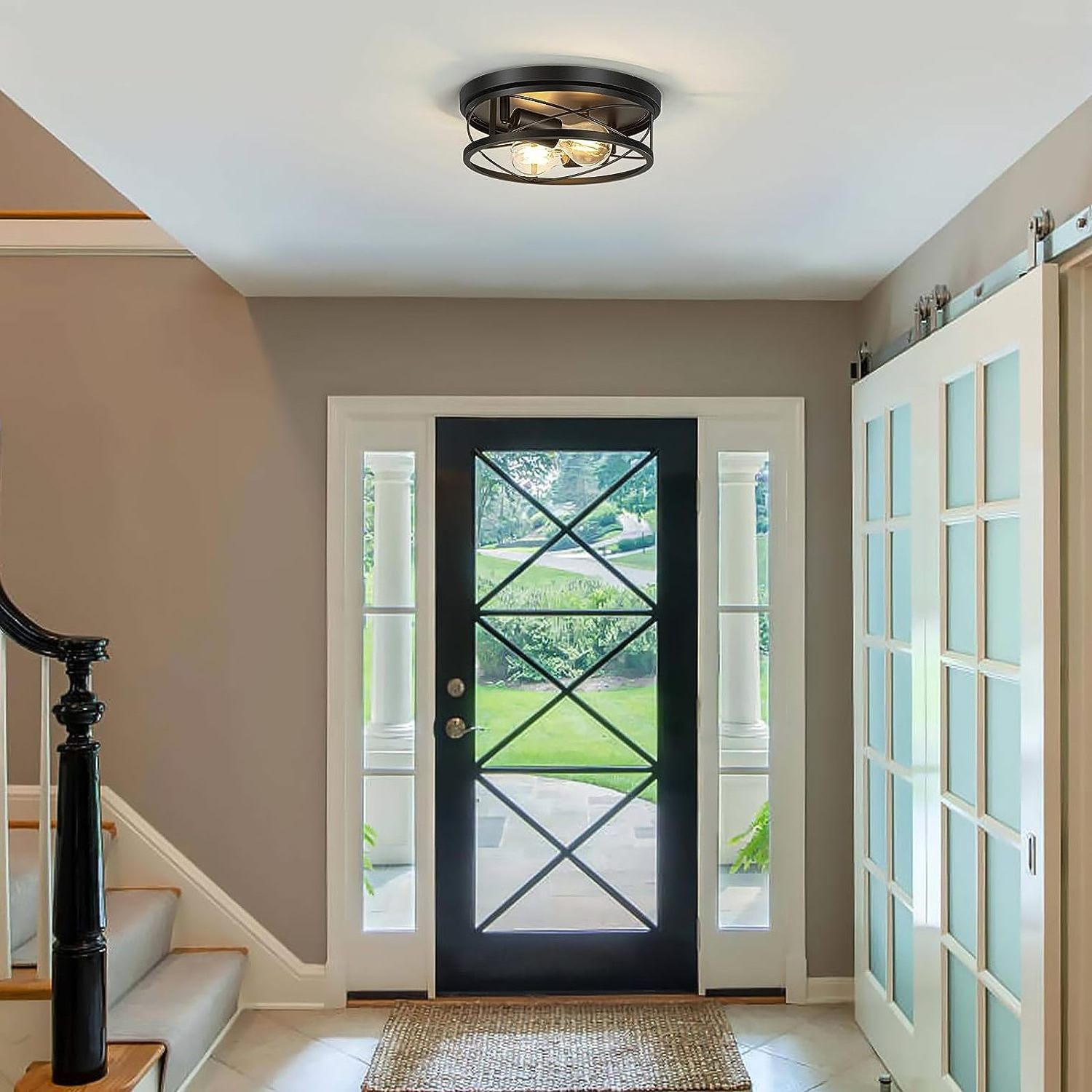 Farmhouse Lights Industrial Ceiling Lamp of Flush Mount Hallway