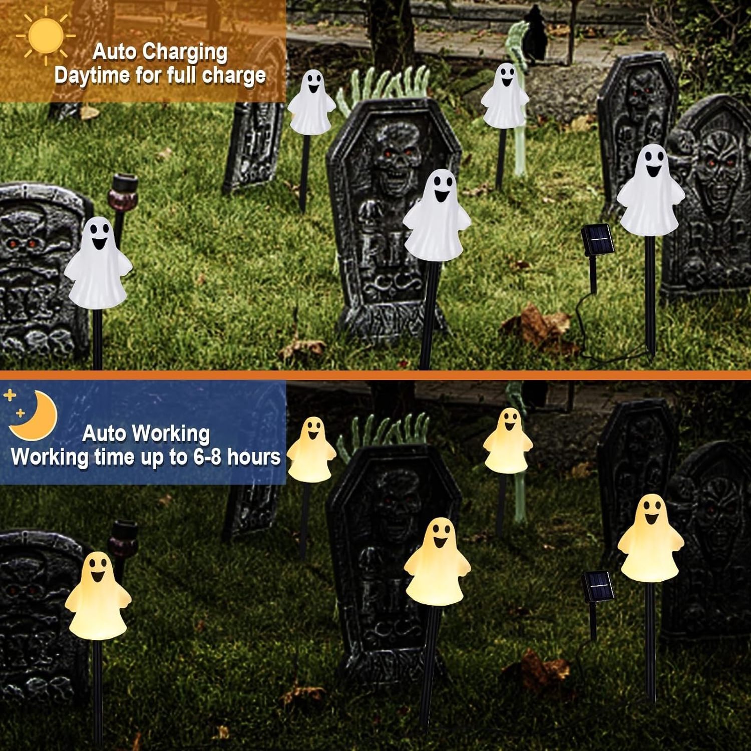 Solar Halloween Ghost Pathway Lights Decorations