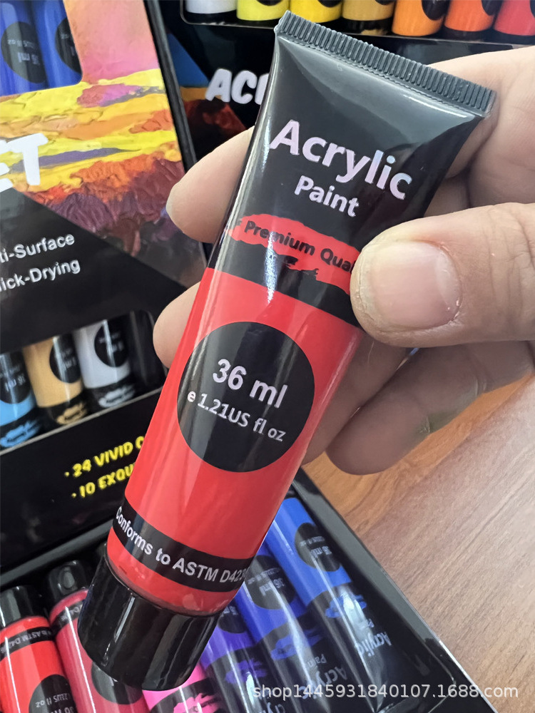 Acrylic paint 24-color set art paint small tubes hand-painted waterproof non-fading acrylic paint wholesale