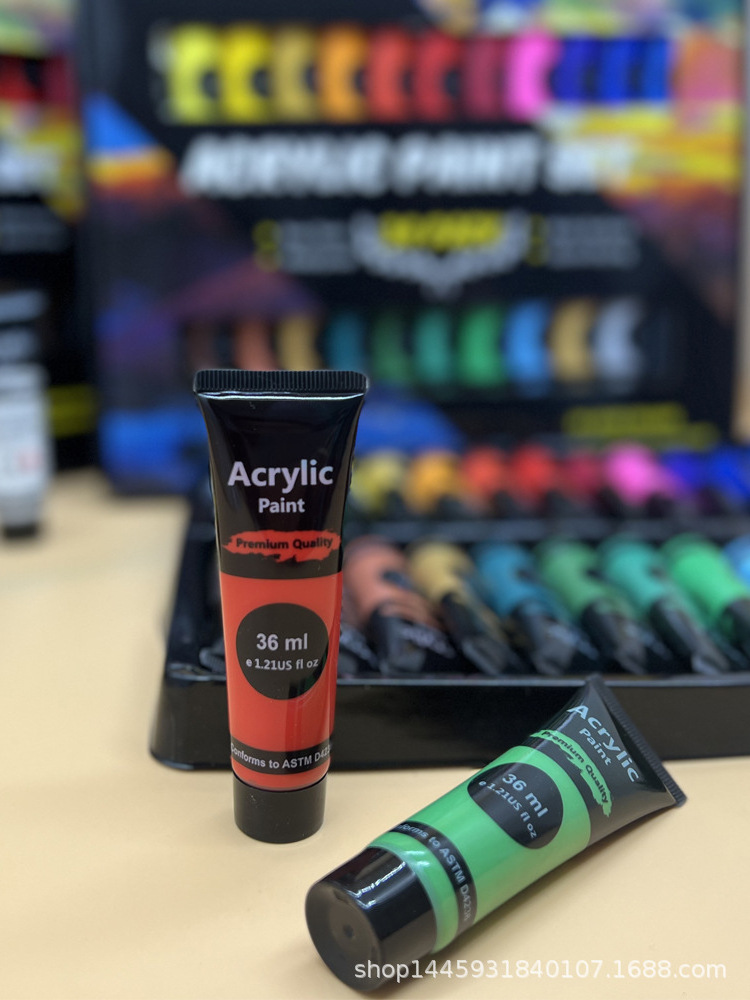 Acrylic paint 24-color set art paint small tubes hand-painted waterproof non-fading acrylic paint wholesale