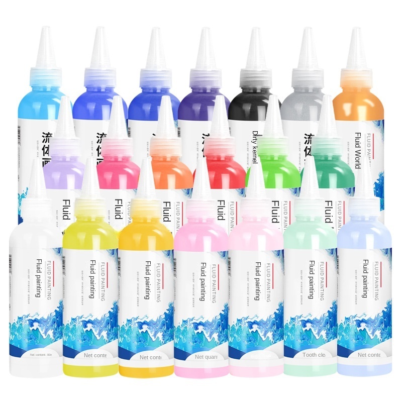 Fluid Paint 100ml diy creative Painting Fluid Bear Liquid paint 20 colours flowing acrylic paint