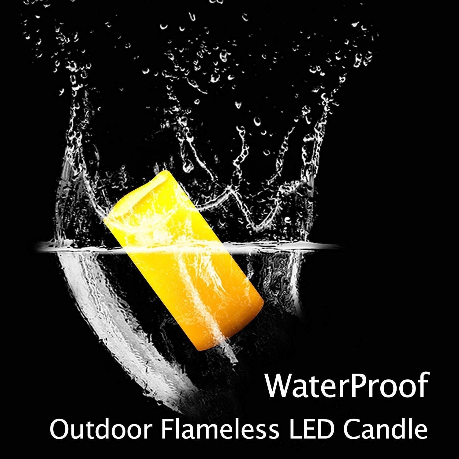 Waterproof Outdoor Battery Operated Flameless LED Pillar Candles with Timer