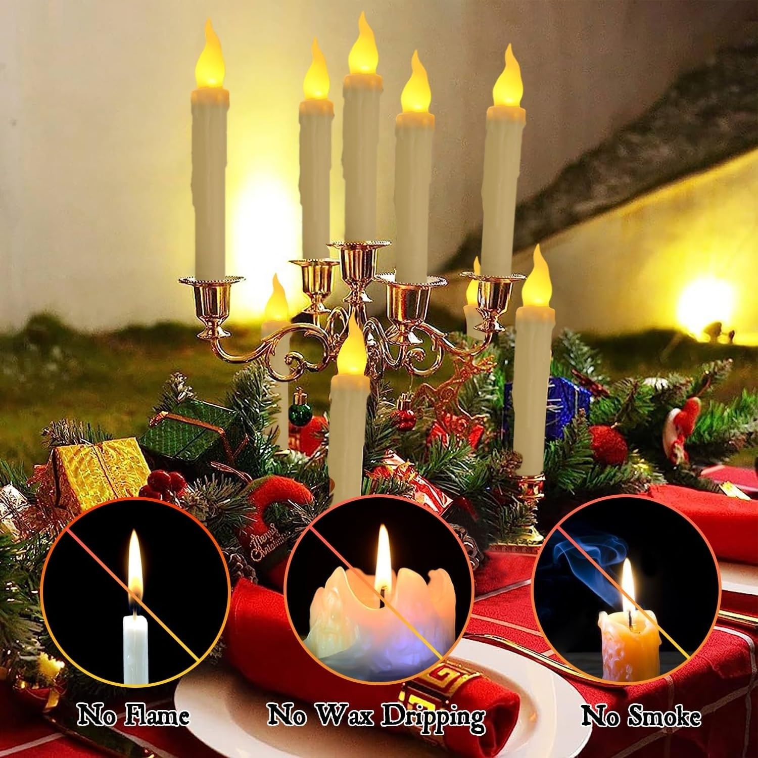 Decorations Flameless Candles with remote Control flickering warm Lights