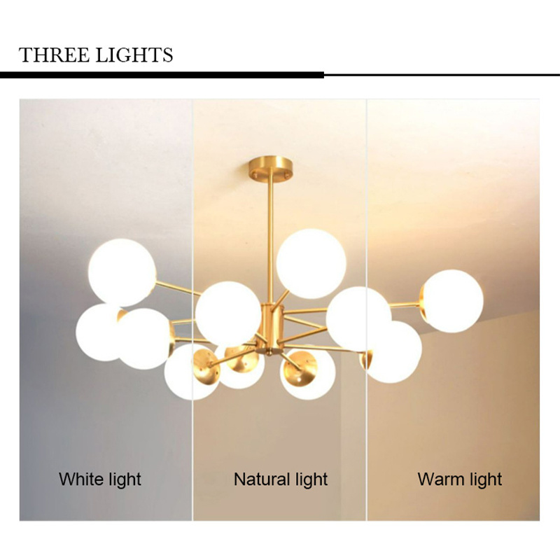 Gold Ball Luxury Iron Drop Hanging Nordic Black Ceiling Milk Glass Kitchen lampen Modern Glass Chandeliers Lamp pendant light