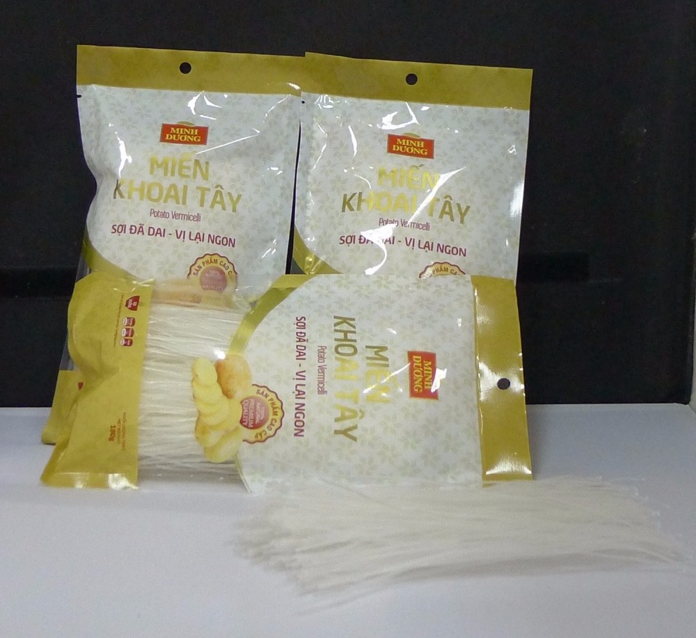 Best Selling Cheap Price OEM Non Fried Healthy Halal Packet potato Noodle Yellow Bag  Bulk Style Gluten Packaging Hand