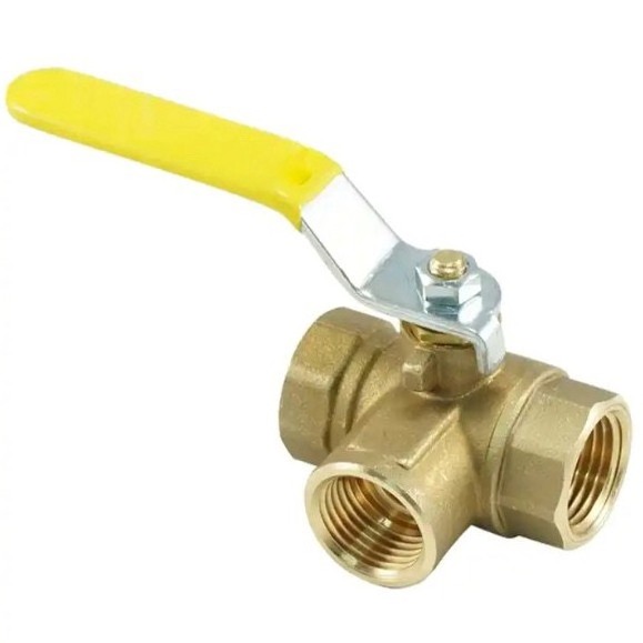 Female threaded forged brass manual three 3 way water inlet ball valve for water system with Manufacture price Minh Hoa valve