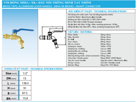 New product Brass Garden taps, aluminium Lever handle, Smart Connection