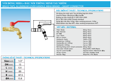 New product Brass Garden taps, aluminium Lever handle, Smart Connection