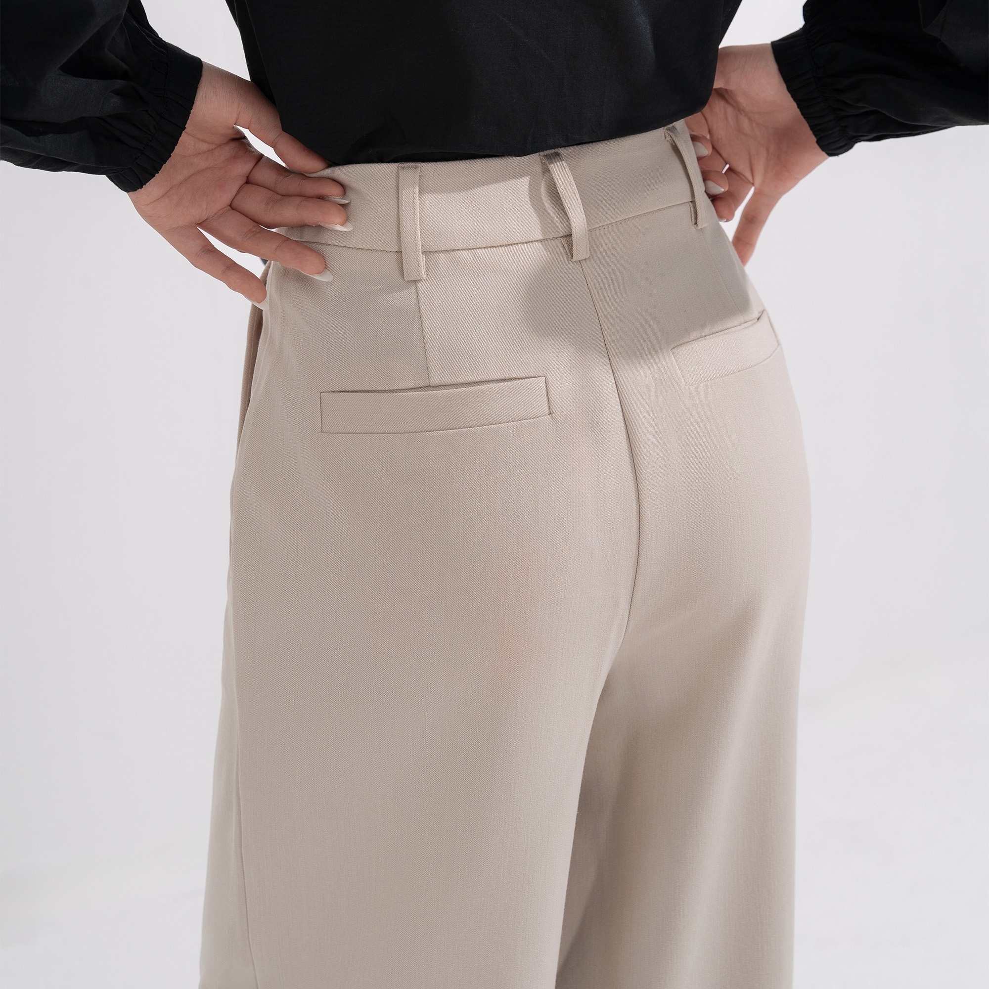 Hot model Silk Pants for Women Simple Silk Trousers High Waist Silk Pants Pockets Side Women pants BASIC TROUSERS