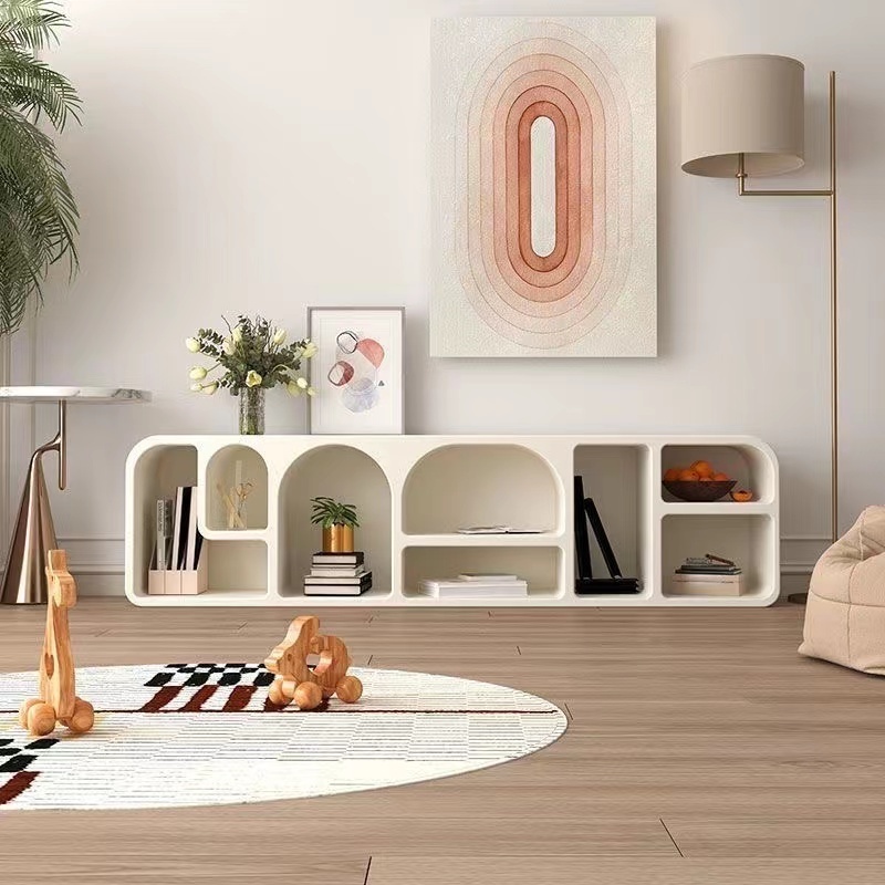 Nordic Living Room Furniture TV Stand High End Wood TV Cabinet Elegance Minimalist Cream Style Wooden TV Stands