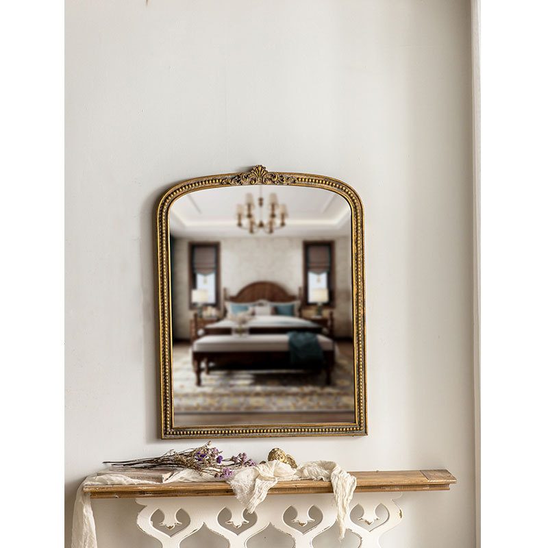 Contemporary Luxurious Fancy Wall Mirrors Arched Metal Frame Decor Hanging Big Mirrors Decor Wall