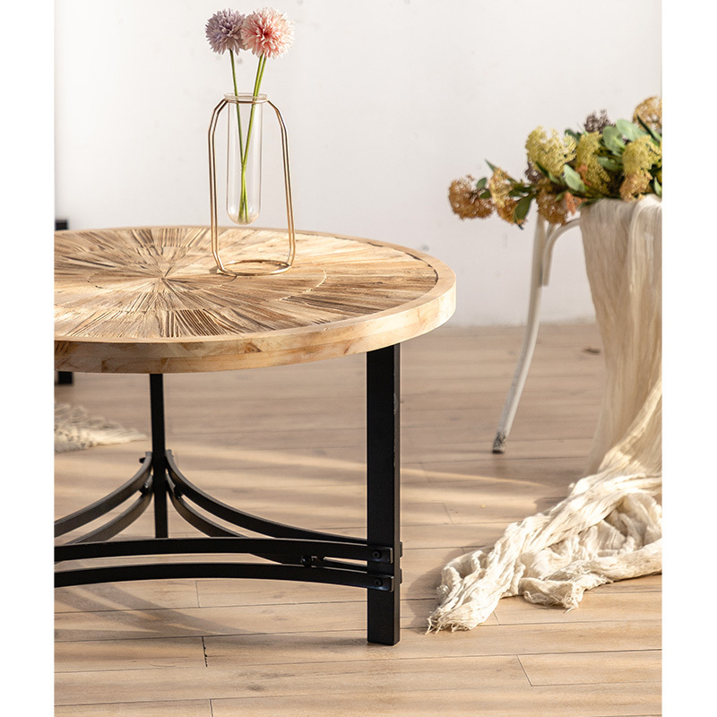 KD Wholesale Nordic Creative Wood Round Coffee Table Bedside Table Tea Fruit Snack Desk Living Room Sofa Side Table