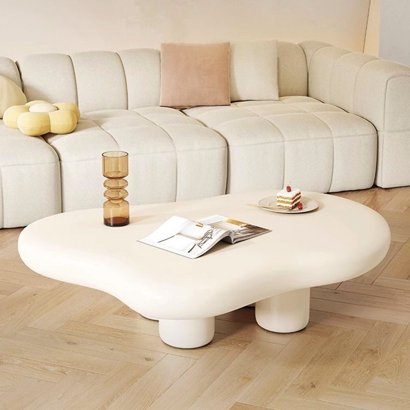 Nordic Home Stay Minimalist And Luxurious Mini Unique White Elegant Coffee Table Small Unit Cream Wind Cloud Tea Table