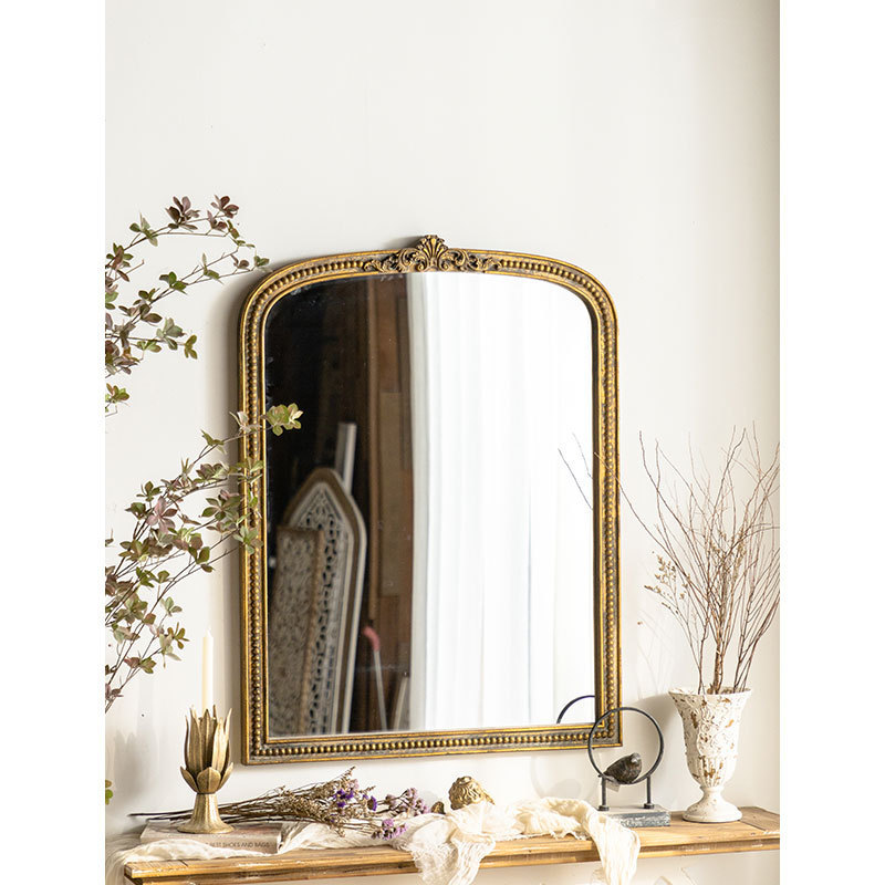 Contemporary Luxurious Fancy Wall Mirrors Arched Metal Frame Decor Hanging Big Mirrors Decor Wall