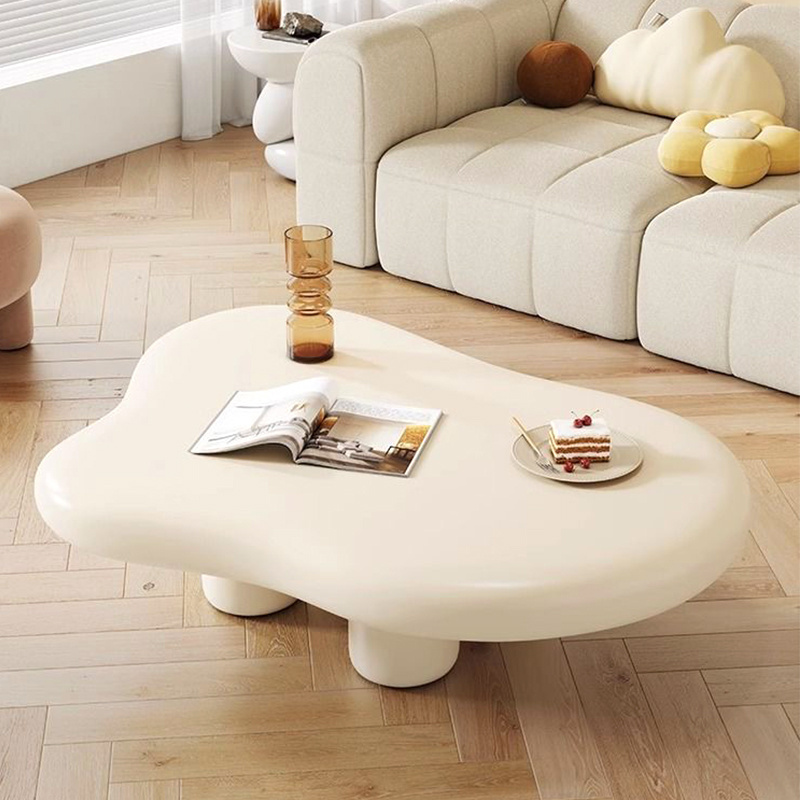 Nordic Home Stay Minimalist And Luxurious Mini Unique White Elegant Coffee Table Small Unit Cream Wind Cloud Tea Table