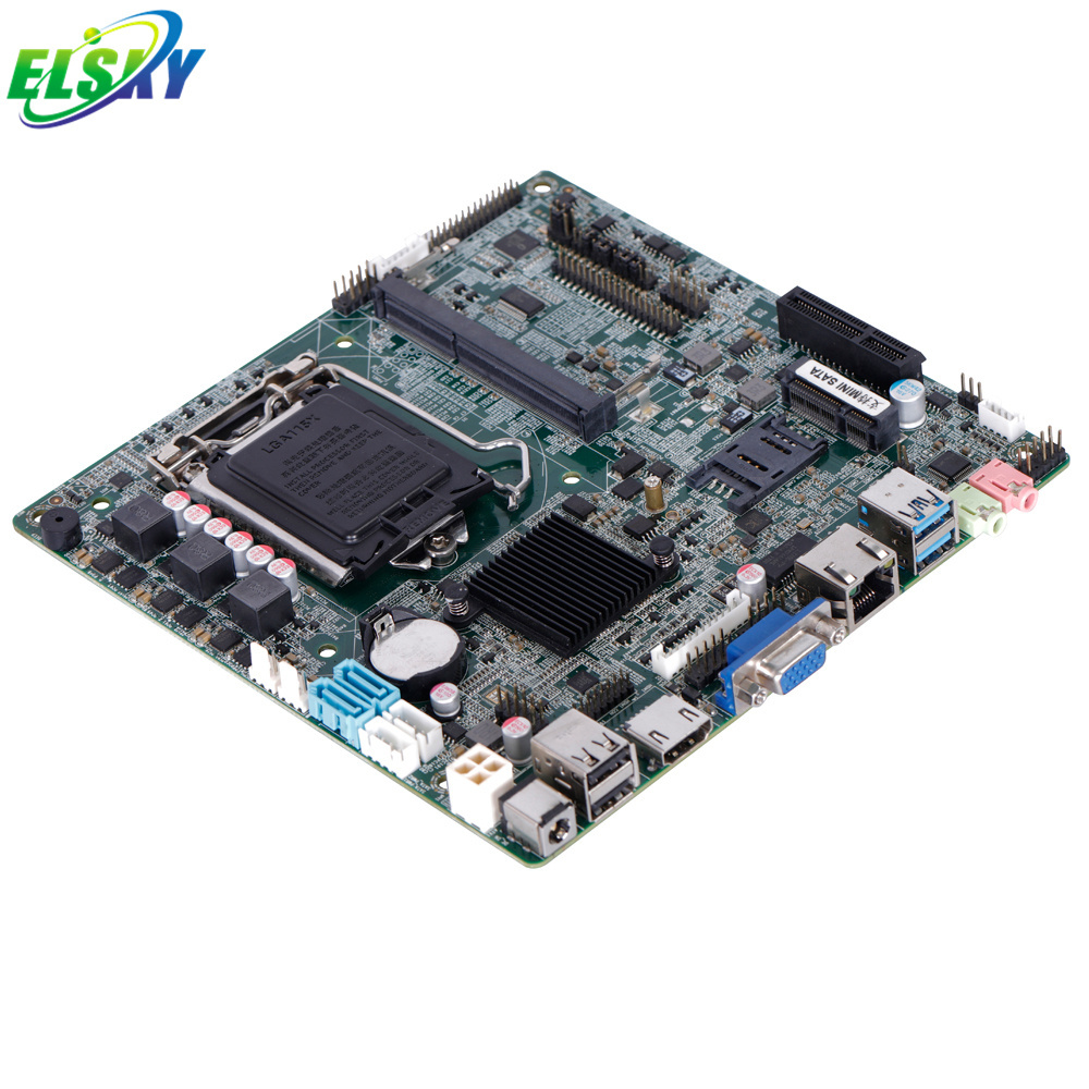 Hot Sale ELSKY Desktop Mini ITX Board With Core i3 i5 i7 i5 4440 Processor LGA 1150 Motherboard with PCIE 4X  LVDS Supported