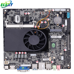 ELSKY-QM6600 Hot sale  DC 12V Mini-ITX Motherboard with Intel 2th/3 i3 i5 i7 Gen VGA ddr3 motherboard cpu combo