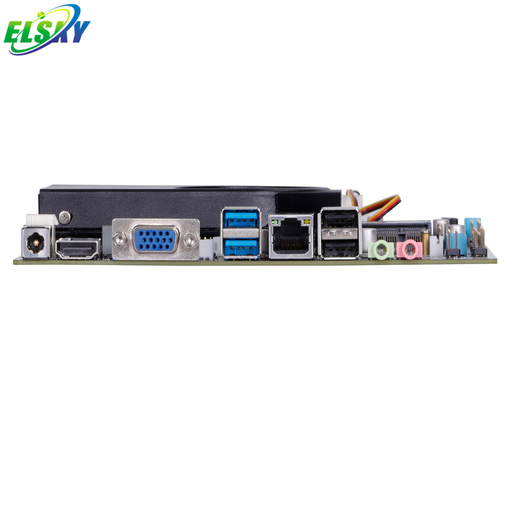 ELSKY-QM6600 Hot sale  DC 12V Mini-ITX Motherboard with Intel 2th/3 i3 i5 i7 Gen VGA ddr3 motherboard cpu combo