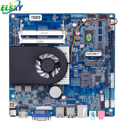 ELSKY lvds mini itx motherboard Cores I7-6500U 3.1GHz DDR3L  VGA (DVI)+LVDS MSATA SSD WIFI 3G three screens Mainboard with Fan