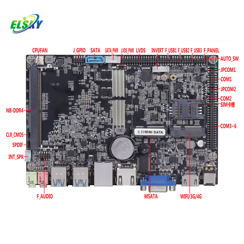 ELSKY mini pc board M800SE with CPU Kabylake-R 8th Gen CORE i5 8250U DDR4 MAX 16G RAM motherboard for All in one PC