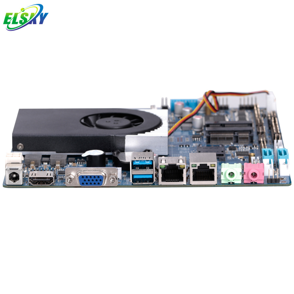 ELSKY mini pc board  based on In-tel Skylake-U i7 i3 i5 DDR3 32GB dual DC12V/19V win10 linux i7 motherboard with processor combo