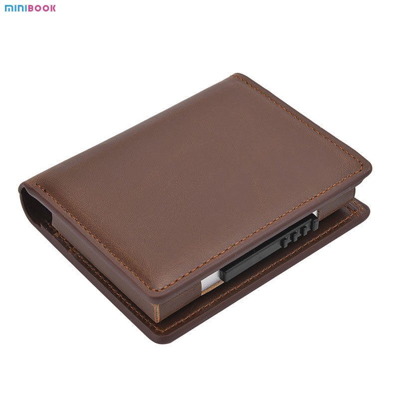 Smart Wallet Leather Credit Card Holder Aluminum Alloy Automatic Pop Up Metal Card Case Rfid Blocking Men's Wallet Money Clip