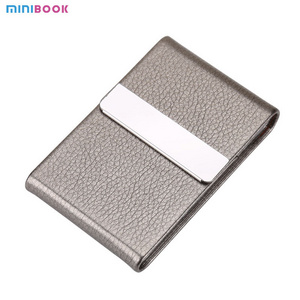 Minibook Custom Stainless Leather Alloy Name Card Place Box For Men Woman  Luxury Aluminum Metal Slim Business Card Holder