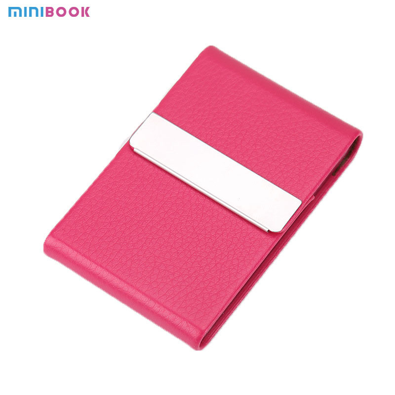 Minibook Custom Stainless Leather Alloy Name Card Place Box For Men Woman  Luxury Aluminum Metal Slim Business Card Holder